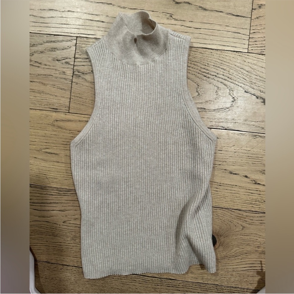 Reformation Cashmere Ribbed Knit Turtleneck Top